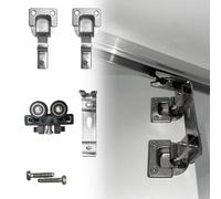 EVOTRADE Grupo carro superior adicional Folding para armarios o nichos de pared con puertas plegables de libro, peso máximo 50 kg, grosor máx. 30 mm, deslizamiento silencioso, montaje y sustitución