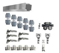 Evotrade Kit de herrajes correderos plegables en libro para puertas de muebles o nichos de pared con cierre suave (2M+1 puerta batiente externa)