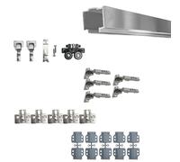 Evotrade Kit de herrajes deslizantes plegables tipo libro para puertas móviles o nichos de pared con cierre amortiguado (2 m + 2 puertas batientes exteriores)