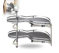 Evotrade Mecanismo angular de frijol para base de cocina, cesta extraíble amortiguada con 2 niveles, rotación de 270°, capacidad de carga de 40 kg, para mueble de esquina (puerta izquierda)