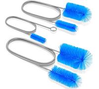 EVOULTES Herramienta de Cepillo de Drenaje Flexible de 66 Pulgadas con Cabezal de Cepillo Grande y Extremos de Nailon elásticos Dobles, cepillos de Limpieza de Tubo Largo de Acero Inoxidable para