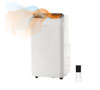 EVVO Aire Acondicionado Portatil Frío y Calor, Clase A, 12.000 BTU, Control Remoto y Temporizador 24h, 4 en 1, Deshumidificador, Ventilación, Hasta 26 m2. (Modelo: CLIMA P12 Frio y Calor)