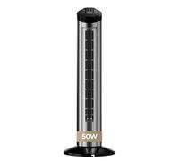 EVVO Ventilador de Torre con Función Turbo - Ventilador Vertical Silencioso con Mando a Distancia, Pantalla LED y Temporizador, Ventilador Columna Potente para Salón y Dormitorio (50, Vatios)