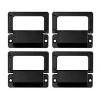 EVWGNPQRV Tiradores ocultos para cajones, Manija plana for cajón de gabinete oculto, aleación zinc, negro, 74x40mm, 1/2/4/6 Uds(4pcs)