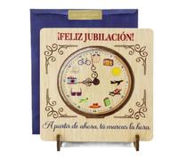 EWALAMI Tarjeta de Madera para Regalo Jubilacion | Detalle Original, Despedida, Jubilados| Tarjeta de Felicitación Personalizable con Firmas de Compañeros | Hecho en España (CUADRADA)