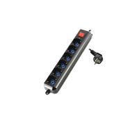 Ewent 6 Tomas Schuko con Boton ON/OFF Negro - Regleta