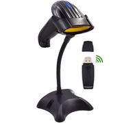 Ewent Lector de códigos de barras EW3430 inalámbrico láser 1D con base negro