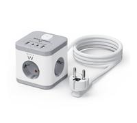 Ewent ew3863 base múltiple 1,5 m 3 salidas ac interior gris, blanco