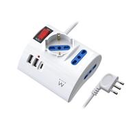 Ewent ew3868 base múltiple 2 m 3 salidas ac interior blanco