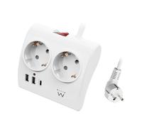 Ewent ew3870 regleta de escritorio 2 usb-a/usb-c 1.5m blanca