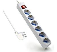 Ewent EW3922-3M- Regleta de 12 Tomas - 4 universales Schuko y 8 Bipasso - Enchufe Múltiple - Cable 1,5 m - Medidas 26.5 cm x 4 cm x 4.6 cm - Interruptor Luminoso - Color Blanco - Enchufe italiano 16A