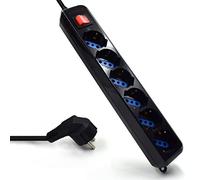 Ewent Regleta EW3924 – 6 tomas Schuko, interruptor On/Off y protección infantil – Negro