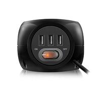 Ewent Regleta cubo EW3938 Interior Negro 3 tomas Shucko + 3 USB Type-A 2,4 A 5 V
