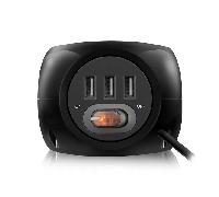 EWENT EW3938 Regleta Cubo 3 tomas Shucko + 3 USB