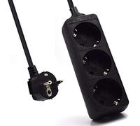 Ewent Regleta 3 tomas Schuko – Cable 1,5 m y protección infantil – Negro