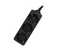 EWENT REGLETA DE 3 TOMAS SHUCKO 16A COLOR NEGRO