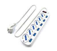 Ewent Regleta EW3932 – 6 tomas, interruptores iluminados, protección infantil, 1,5 m blanco