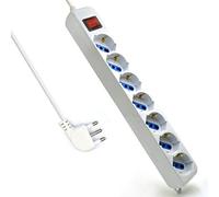Ewent - regleta múltiple con Enchufe Europeo (Italiano), Blanco, EW3927, 250 voltsV