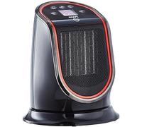 EWTM2 GTSB, calefactor eléctrico con función de ventilación, calentador cerámico con pantalla LCD de 4 colores, modo Eco de bajo consumo, temporizador de 12 horas, 2000 W, color negro
