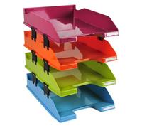 Exacompta Bandeja sobremesa Plástico Arlequin Set de 4 unidades Colores surtidos 346x254x243 mm