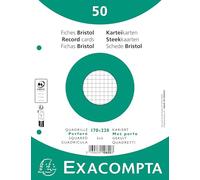 Exacompta 1200 Fichas 5x5 Perforadas en Film 170 x 220 mm Blanco