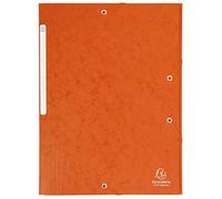 Exacompta - 17117H - Caja de 25 subcarpetas con gomas elásticas - bolsillos con 3 solapas de capacidad Maxi - en cartulina brillo - dimensiones 24 x 32 cm para documentos en formato A4 - color naranja