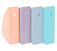 Exacompta 18296SETD - Juego de 4 revisteros neutros en formato A4 +, estable y de gran capacidad - 266x305x328 mm - MAG-CUBE - Pastel brillante