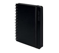 Exacompta 184277E Forum Black and Color - Agenda diaria (12 x 17 cm, tapa de polipropileno con espiral metálica, agosto de 2021 a julio de 2022, color negro