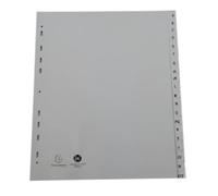 Exacompta - 1920E - Separadores de polipropileno reciclado gris con 20 pestañas impresas alfabéticamente de la A a la Z -Formato para archivar A4maxi - Dimensiones 24,5x29,7cm - Certificado Blue Angel