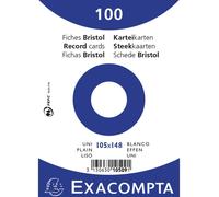 Exacompta, 20 cajas de tarjetas de apuntes A6 en blanco, 100 unidades por caja, selladas - Blanco - 10509E