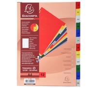 Exacompta 20 separadores PP 12 pestañas mensuales de colores