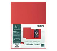 Exacompta 216012E - Lote de 50 Subcarpetas Rock"S 220 con 2 Solapas, Color Rojo