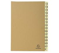 Exacompta - 22219E - 1 clasificador Ordonator - tapa de kraft reciclado - interior de tarjeta marfil - pestañas plastificadas digitales - 31 compartimentos - tamaño 25x33 cm - para A4 - color marrón