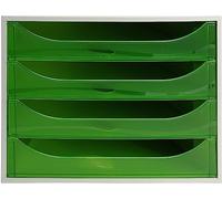 Exacompta 228697d Ecobox Subwoofer 4 de cajones Linicolor gris/verde manzana transparente