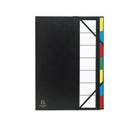 Exacompta 237810 - Clasificador con tapa dura, 7 posiciones, color negro