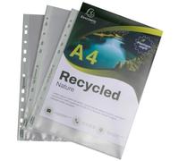 Exacompta 250 fundas perforadas A4 PP rugoso reciclado 12/100 mm cristal
