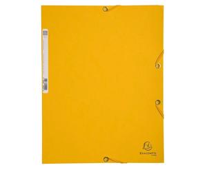 Exacompta 3 flap folder with label, a4 yellow amarillo
