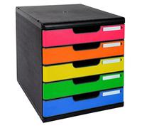 Exacompta Fichero 301798d plástico A4 5 cajones colores surtidos