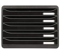 Exacompta Módulo individual 308714D BIG-BOX PLUS HORIZON 5 cajones A4 tope de seguridad Negro