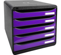 EXACOMPTA 3097220D, Caja de almacenamiento EXACOMPTA BIG-BOX PLUS, 5 cajones, color violeta