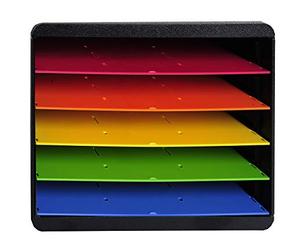 Exacompta 315714D - Clasificador individual para documentos A4 + - 270x355x271 mm - HORIZON - Negro/multicolor