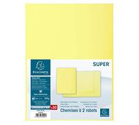Exacompta 332005E - Lote de 50 Subcarpetas Super 250 con 2 Solapas, Color Amarillo