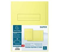 Exacompta 335005E - Lote de 50 Subcarpetas Super 250 Impresas y con 2 Solapas, Color Amarillo