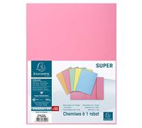 Exacompta 339003E - Lote de 50 Subcarpetas Super 250 con Solapa, Color Rosa
