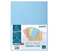 Exacompta Subcarpetas Super 180 348006E – Lote de 100 con solapa, Azul claro
