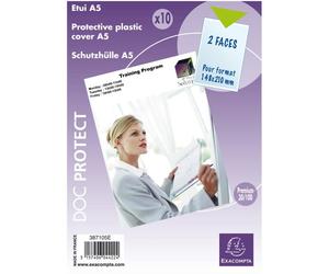 Exacompta 387105E - Bolsa de 10 fundas PVC con 2 vistas, A5