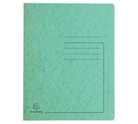 Exacompta 39993E - Carpeta de hojas (cartulina satinada, 355 g/m2, impresión de líneas en la portada, para archivar o presentar hasta 350 hojas, tamaño A4, color verde