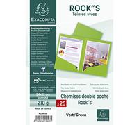 Exacompta 415003e - lote de 25 subcarpetas dobles rock's 220 con solap