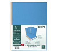 Exacompta 416002E - Lote de 10 Subcarpetas con Fuelle de Tela Rock"S 320, Color Azul
