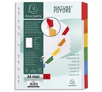 Exacompta 4306E - Separadores con 6 posiciones A4, Cartulina Blanca, 160 grs